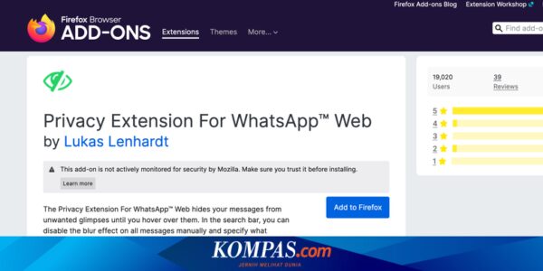 Cara Menggunakan Privacy Extension for WhatsApp Web di Microsoft Edge untuk Blur Chat