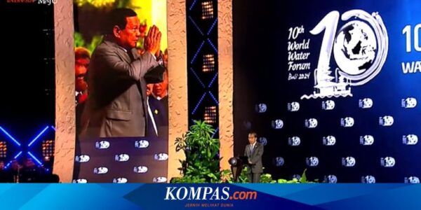 Ekspresi Prabowo Diperkenalkan Jokowi sebagai Presiden Terpilih di WWF Ke-10 di Bali