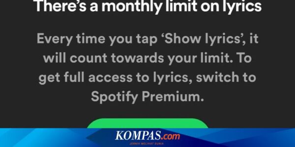 Ramai di Medsos, Lirik di Spotify Kini Dibatasi dan Harus Langganan Premium, Kok Bisa?