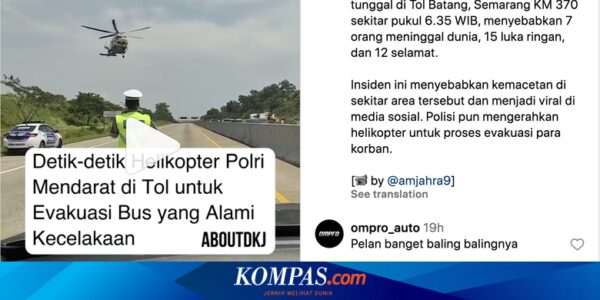 Video Helikopter Mendarat di Tol Batang-Semarang, Evakuasi Kecelakaan Bus Rosalia Indah