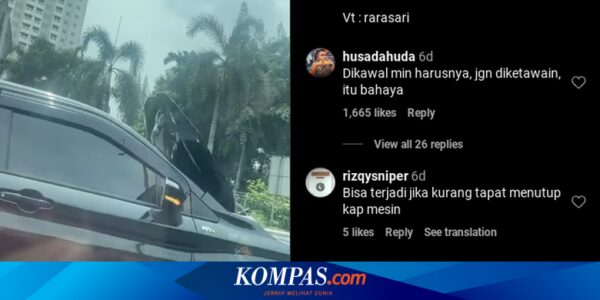 Video Viral Kap Mesin Mobil Terbuka Saat Sedang Berjalan