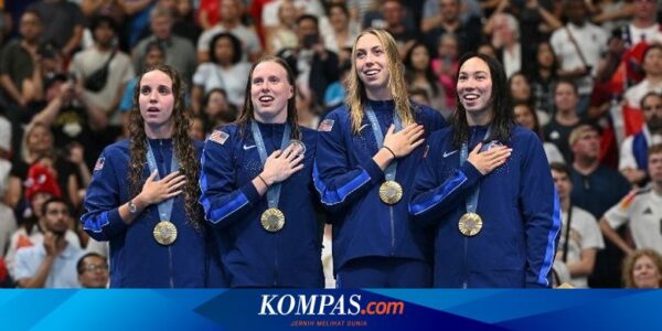 AS Pecahkan Rekor Dunia Juga di Renang Estafet Gaya Ganti Putri Olimpiade Paris 2024