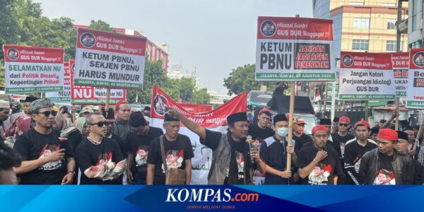 Massa Demo di Kantor PBNU, Tuntut Ketua dan Sekjen Mundur