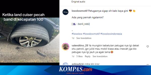 Video Toyota Land Cruiser Alami Pecah Ban di Jalan Tol