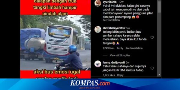 Video Viral Bus Sugeng Rahayu Ugal-ugalan di Jalan