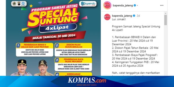 Diskon Tunggakan PKB di Jateng Berakhir 5 Hari Lagi