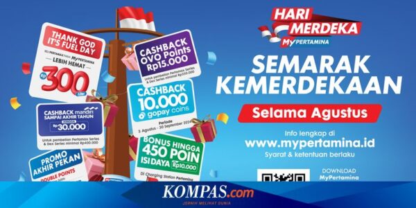 Hari Merdeka bersama MyPertamina, Pertamina Berikan Cashback hingga Voucher Menarik bagi Pelanggan