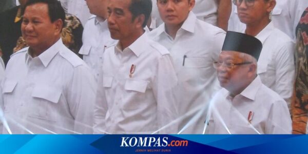 Jokowi dan Gibran Kompak Kenakan Safari Putih di Penutupan Rapimnas Gerindra