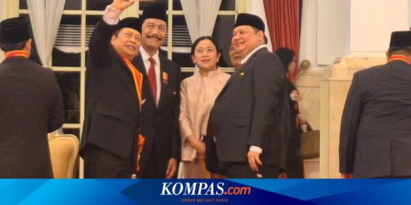 “Selfie” Bareng Airlangga dan Bamsoet di Istana, Luhut: Golkar Baik-baik Saja …