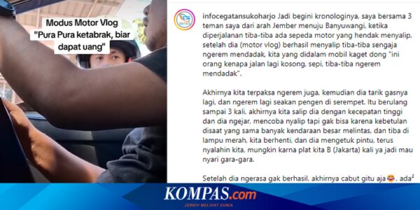 Viral Video Pengendara Motor Pura-pura Tertabrak Mobil