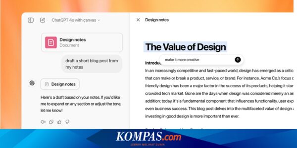 ChatGPT Rilis “Canvas”, Tampilan Baru untuk Permudah Coding