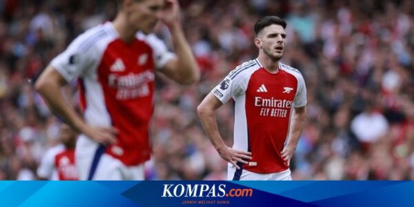 Hasil Arsenal Vs Brighton 1-1, Declan Rice Kartu Merah, The Gunners Ditahan