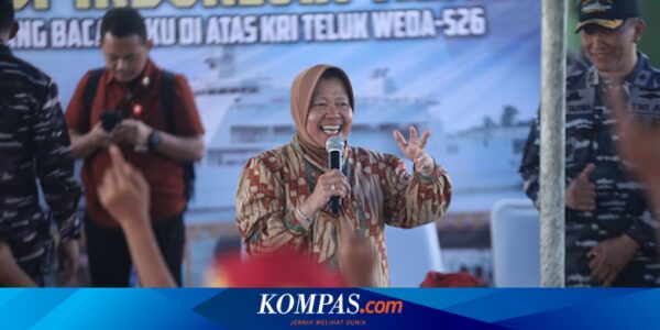 Mensos Risma Launching Perpustakaan Digital Pertama di Kapal Perang Indonesia